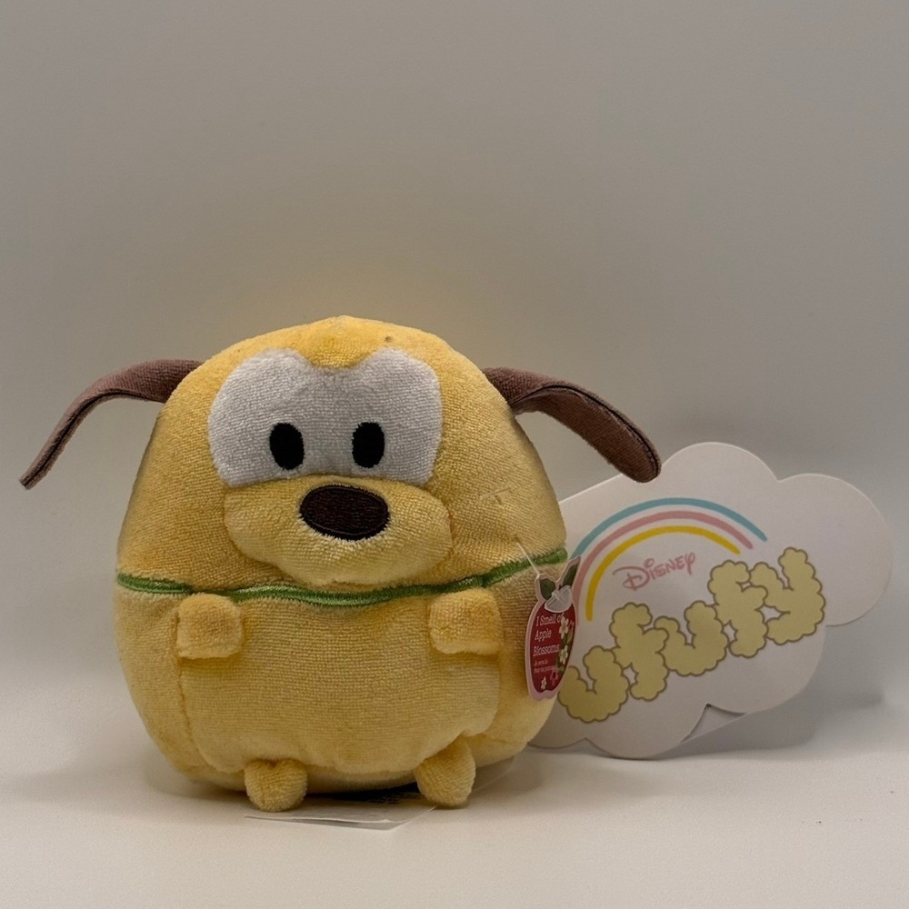 Disney Ufufy Pluto Plush Scented Apple Blossom Yellow Dog Small Toy NWT